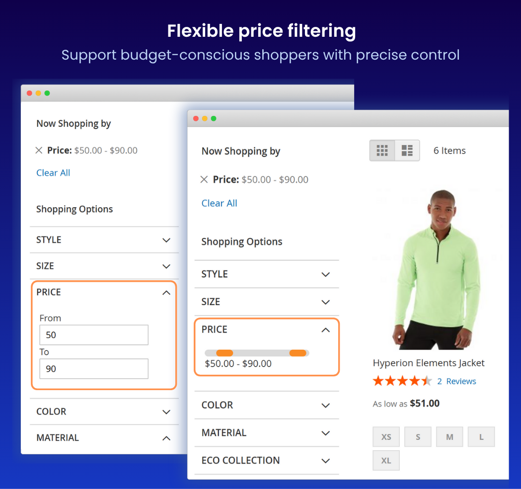 flexible price filtering