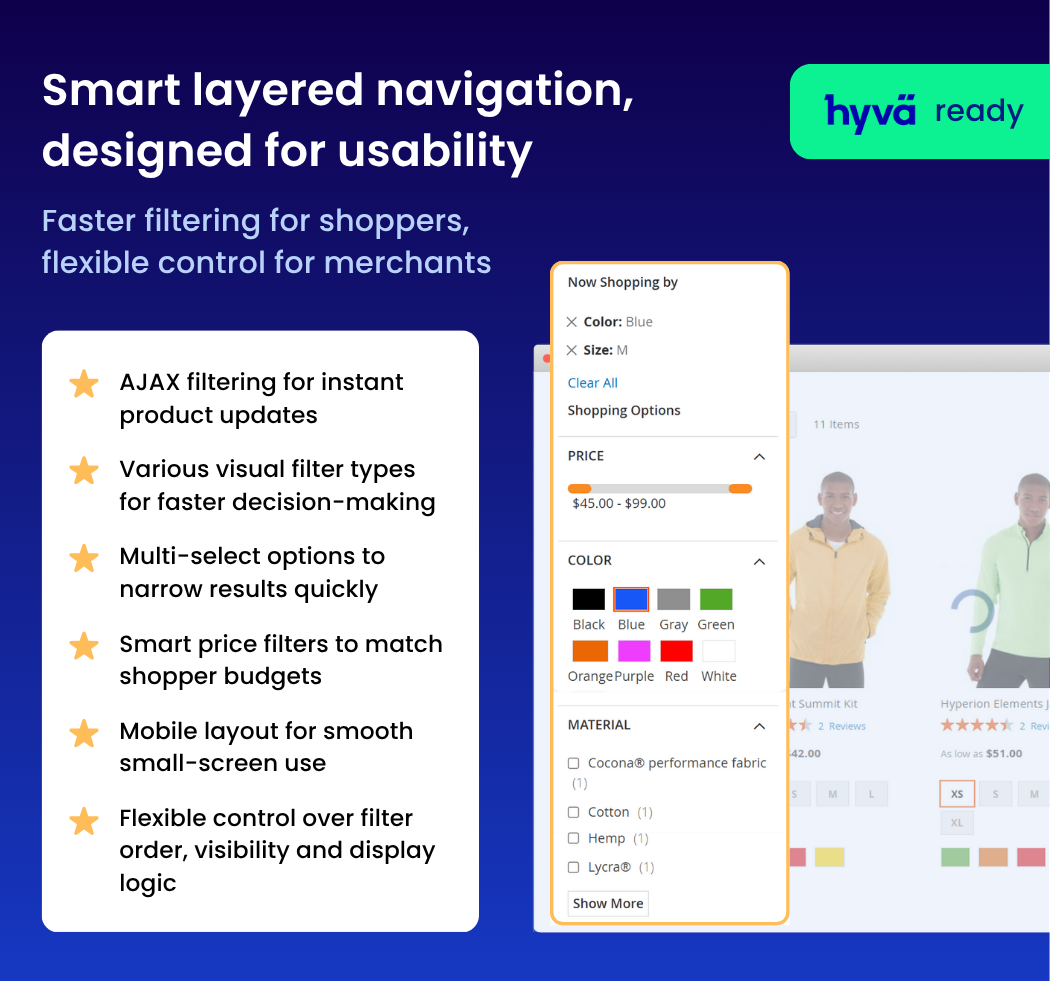 Magento 2 Layered Navigation Extension features